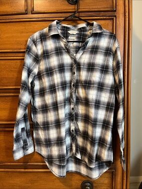 Weatherproof Vintage Black and White Plaid Shirt - size L
